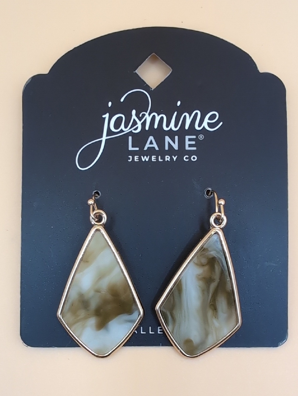 Jasmine Lane Goldtone & Marble Drop Earrings - Hypoallergenic